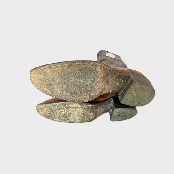 Vintage Tony Lama Men's Black Label Ostrich Leg Cowboy Boots Size 8 D - Picture 4 of 10